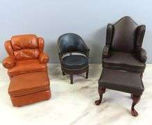 Lot of Faux Leather Doll House Furniture