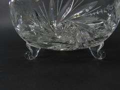 Vintage Cut Crystal "Pinwheel" Footed Bowl by American Cut