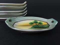 Lot of 6 Small Handpainted Japanese Condiment Dishes