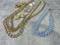 Grouping of Costume Jewelry with Clip Earrings and Necklaces