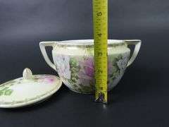 Weiman Handpainted Double Handled Covered Dish - Made in Germany