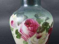 Antique Handpainted Bristol Glass Vase