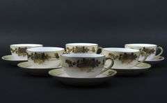 Lot of 6 Noritake Handpainted Teacups & Saucers - Made in Japan