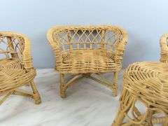 4 Pieces of Wicker Doll Furniture