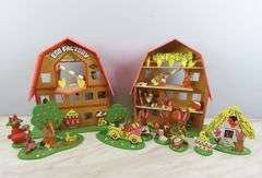 Lot of Handcrafted Wooden "Egg Factory" Rabbit Play Set