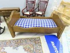 Lot of Doll House Furniture with Area Rug & Runner