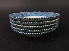 Lot of 5 "Currier and Ives Blue" Berry Bowls by Royal (USA)