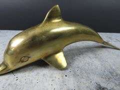 Vintage Brass Dolphin Décor
