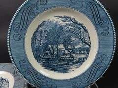Lot of 3 Currier & Ives "The Old Grist Mill" Dinner Plates - See Description