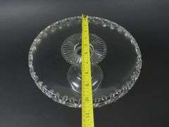 Vintage "Crocheted Crystal" Pedestal Cake Plate / Stand