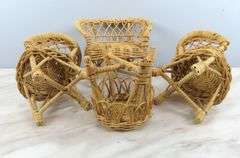 4 Pieces of Wicker Doll Furniture