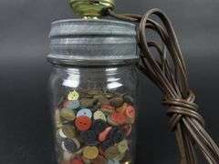 Handcrafted Jar of Buttons Lamp