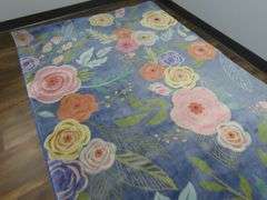 Modern Unique Bloom "Blossom Collection" Floral Area Rug - Made in Turkey