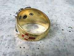Men's 14K Gold Ring with Untested Stones - Size 10 - 12.1g