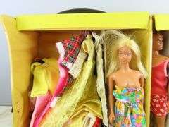 Barbie, Ken and Tons of Clothes in Vintage Fashion Doll Trunk