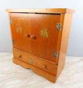 Large Vintage Matching Wooden Doll Wardrobe