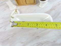 Lot of Porcelain Dollhouse Restroom Accessories with Tub & Toilet