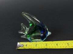 Vintage Art Glass Fish Paperweight Décor