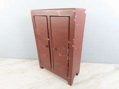 Large Vintage Wooden Doll Wardrobe - See Description