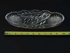Cut Glass Rectangle Relish Dish