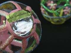 Lot of 6 Decorative Glass Easter Eggs