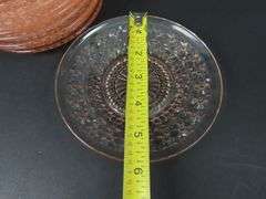 Lot of 10 "Holiday Pink" Depression Glass Saucers