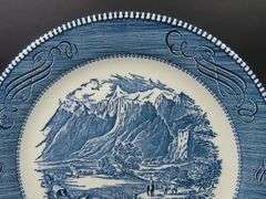 Currier & Ives "The Rocky Mountains" Double Handled Serving Plate