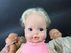 Lot of 3 Vintage Rubber Faced Dolls