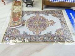 Lot of Doll House Furniture with Area Rug & Runner