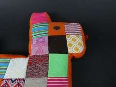Handcrafted Patchwork Dog Throw Pillow
