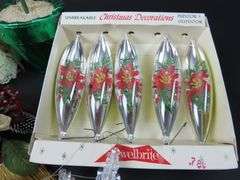 Grouping of Vintage Christmas Décor with Tree Topper & Ornaments