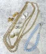Grouping of Costume Jewelry with Clip Earrings and Necklaces