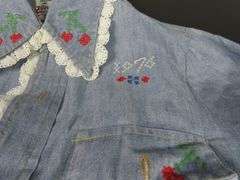 Vintage Bicentennial Embroidered Long Sleeve Shirt - Size 10