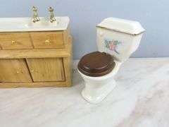 Lot of Porcelain Dollhouse Restroom Accessories with Tub & Toilet