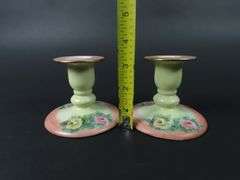 Antique Handpainted Candlesticks
