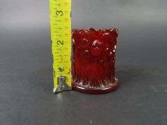Vintage Manganese Glowing Ruby Red Toothpick Holder