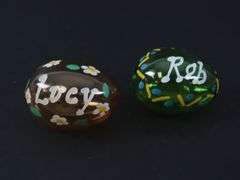 Lot of 6 Decorative Glass Easter Eggs