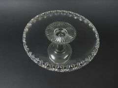 Vintage "Crocheted Crystal" Pedestal Cake Plate / Stand
