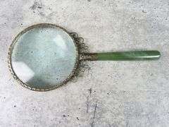Beautiful Magnifying Glass with Jade Colored Handle