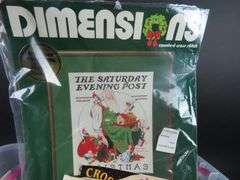 Bin of Vintage Craft Kits with Cross Stitch & Needlepoint