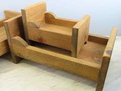 Lot of 3 Vintage Wooden Large Doll Beds