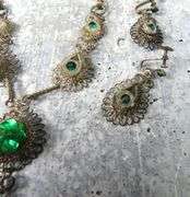Stunning Antique Necklace, Bracelet & Screwback Earring Set