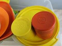 Lot of Vintage Child's Play Set with Tupperware Toys