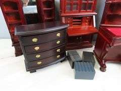 Lot of Beautiful Doll House Furniture with Corner Hutch & Bookcase