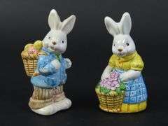Lot of 5 Vintage Miniature Easter Bunny Figurines - Made in Taiwan