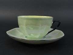 Lot of 4 Vintage Victoria Czechoslovakia Lusterware Teacups & Saucers