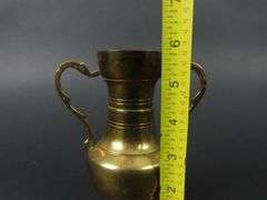 Small Double Handled Brass Vase