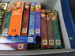 Mixed Lot of Christian VHS Tapes in Storage Box