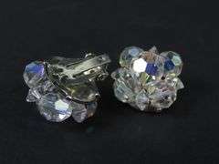 Vintage Aurora Borealis Clip Earrings