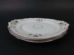 Lot of 2 Vintage Double Handled Plates